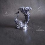 Peacock With Diya Holder | 999 Pure Silver Coated - Image 2