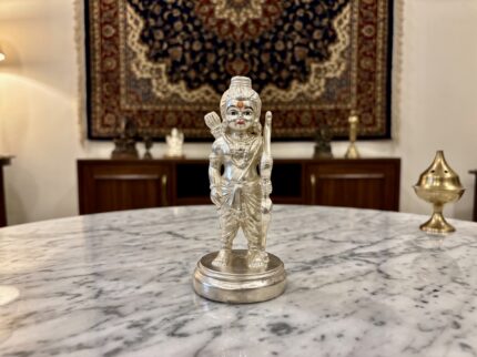 Silfig 999 Pure Silver-Coated Ram Lalla Idol | Premium Balak Ram Statue with Bow & Arrow for Home Temple & Luxury Gifting
