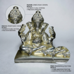 turned trunk Ganesha | 999 Pure Silver Coated Ganesha Statue - Image 2