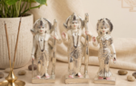 Silfig 999 Pure Silver-Coated Ram Darbar Idol Set | Premium Ram, Lakshman & Sita Parivar Murti for Home Temple & Luxury Gifting