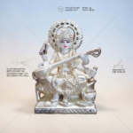 Saraswati ji playing veena | 999 pure silver coated - Image 3