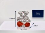 999 Silver Coated Ganesha Idol in Orange Dhoti for Home Decor – 6.5 cm - Image 4
