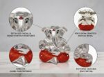 999 Silver Coated Ganesha Idol in Orange Dhoti for Home Decor – 6.5 cm - Image 3