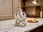 Silfig Premium 999 Pure Silver-Coated Lord Ganesha Idol with Royal Turban– Vinayaka Statue for Luxury Home Decor, Festive Gifting, and Vastu