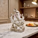 Silfig Premium 999 Pure Silver-Coated Lord Ganesha Idol with Royal Turban– Vinayaka Statue for Luxury Home Decor, Festive Gifting, and Vastu