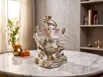 Silfig Premium 999 Pure Silver-Coated Lord Ganesha Idol with Royal Turban– Vinayaka Statue for Luxury Home Decor, Festive Gifting, and Vastu - Image 3