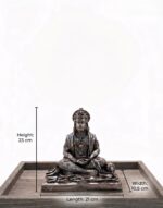Silfig 999 Pure Silver-Coated Meditating Hanuman Idol | Premium Spiritual Home Decor & Vastu Artifact - Image 3