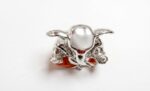 999 Silver Coated Ganesha Idol in Orange Dhoti for Home Decor – 6.5 cm - Image 2