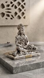 Silfig 999 Pure Silver-Coated Meditating Hanuman Idol | Premium Spiritual Home Decor & Vastu Artifact - Image 2