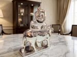 Luxury Silver Krishna with Kamadhenu Cow Idol – Elegant Marble Table Decor, Handcrafted Laddu Gopal Statue for Home Mandir, Spiritual - Image 8
