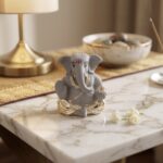 Silver Ganesha Idol, Modern Lord Ganpati Murti, Home Decor, Vastu, Handcrafted Figurine