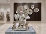 Silver Coated Hanuman Idol – Handcrafted Bajrangbali Statue for Pooja, Vastu, Home Decor