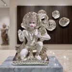 Silver Coated Hanuman Idol – Handcrafted Bajrangbali Statue for Pooja, Vastu, Home Decor