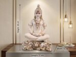 Silver Coated Meditating Shiva Statue - Lord Shiva Idol for Home Temple Mandir, Vastu Shastra Decor, Luxury Spiritual Figurine Gift, 26 cm - Image 3