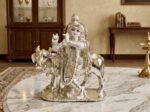 Luxury Silver Krishna with Kamadhenu Cow Idol – Elegant Marble Table Decor, Handcrafted Laddu Gopal Statue for Home Mandir, Spiritual - Image 9